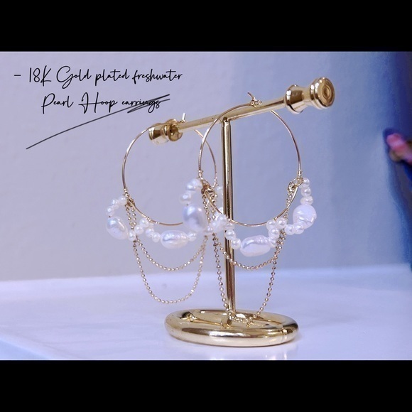 Jewelry - 18K GP  Fresh water pearl Earrings